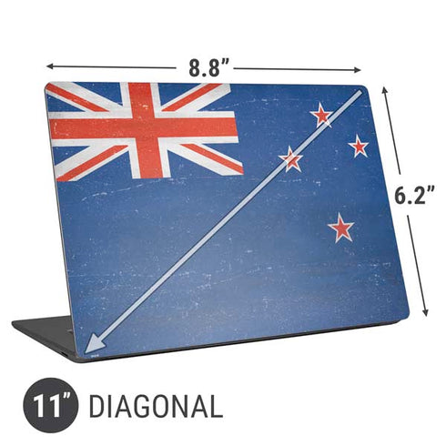 New Zealand Flag Distressed Universal Laptop 11in (8.8 x 6.2in) Skin